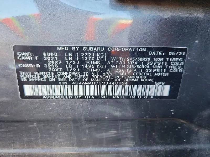 2021 SUBARU ASCENT PREMIUM  