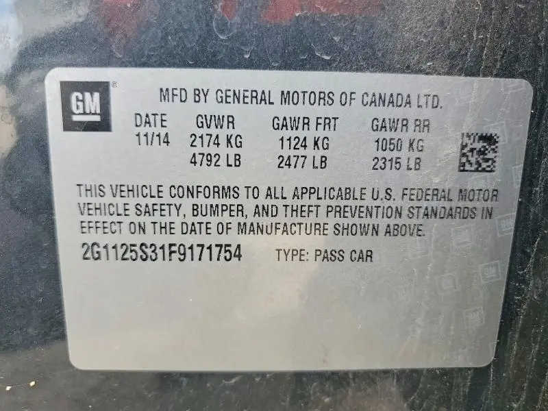 2015 CHEVROLET IMPALA LT  