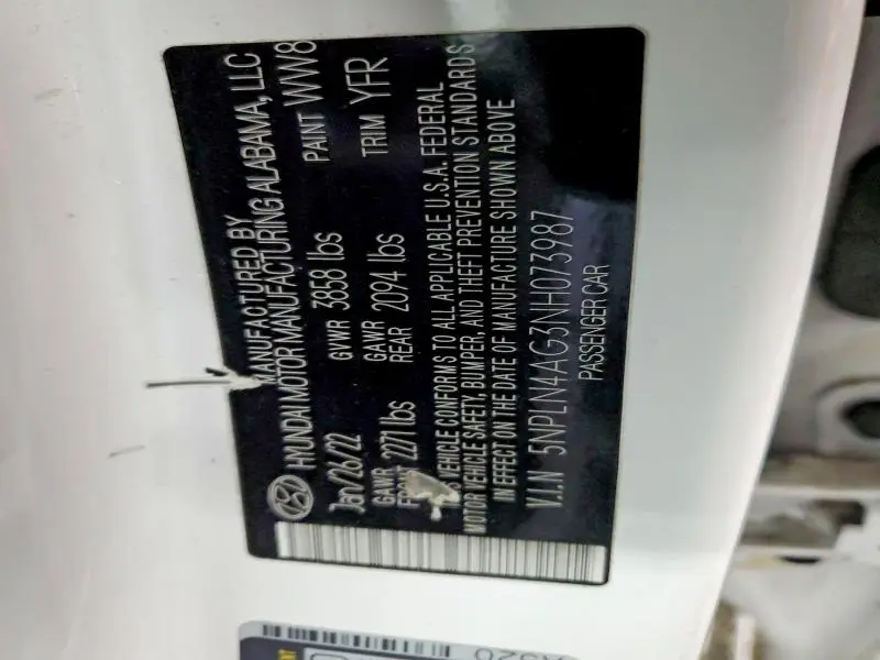 2022 HYUNDAI ELANTRA SEL  