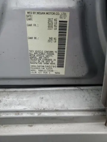 2017 NISSAN ALTIMA 2.5  