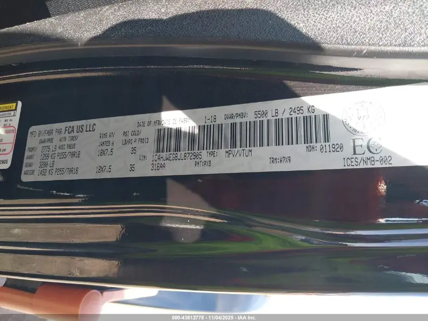 2018 JEEP WRANGLER JK UNLIMITED SAHARA