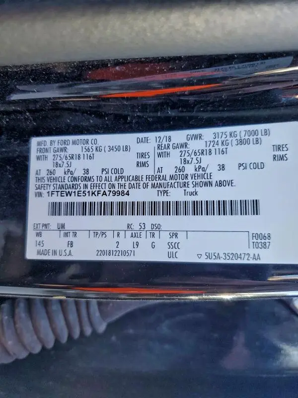 2019 FORD F150 SUPERCREW  