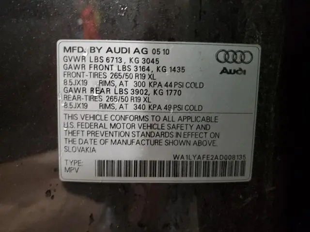 2010 AUDI Q7 PREMIUM PLUS  