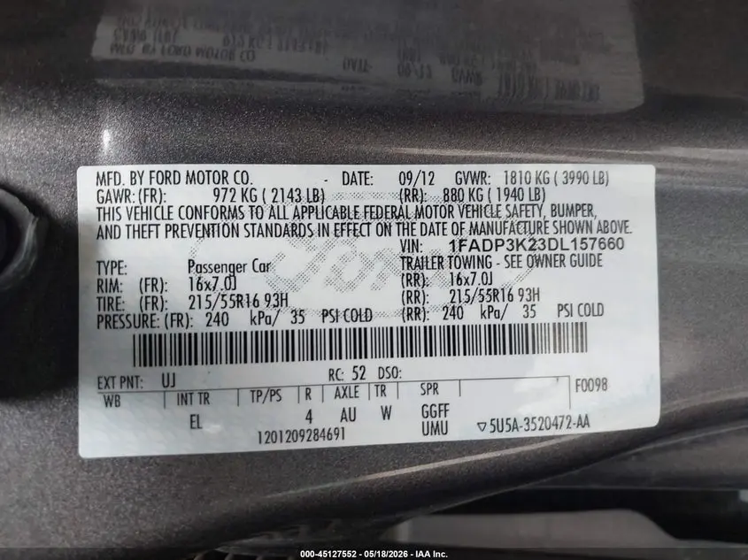 2013 FORD FOCUS SE