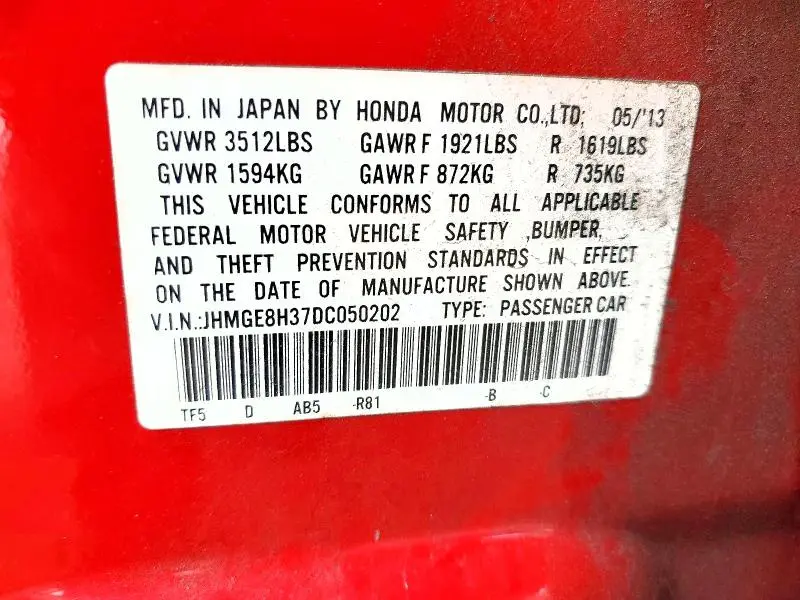 2013 HONDA FIT   