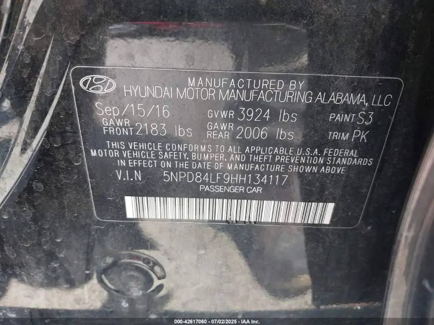 2017 HYUNDAI ELANTRA SE