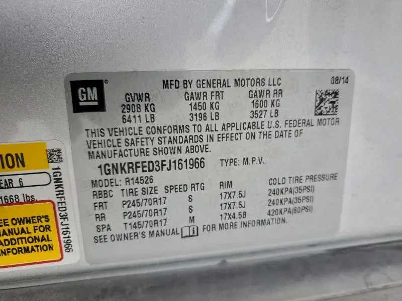 2015 CHEVROLET TRAVERSE LS  