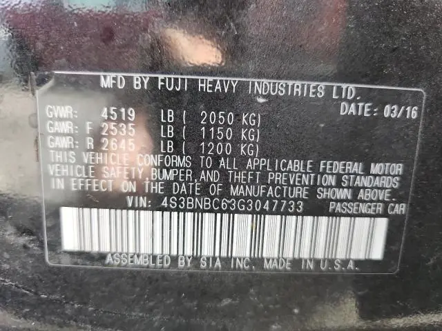 2016 SUBARU LEGACY 2.5I PREMIUM  