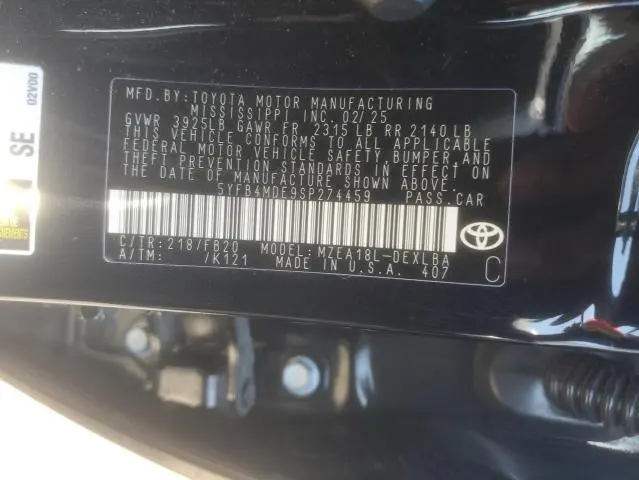 2025 TOYOTA COROLLA LE  