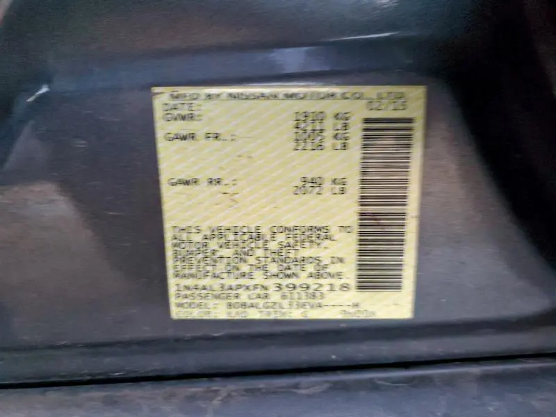 2015 NISSAN ALTIMA 2.5  