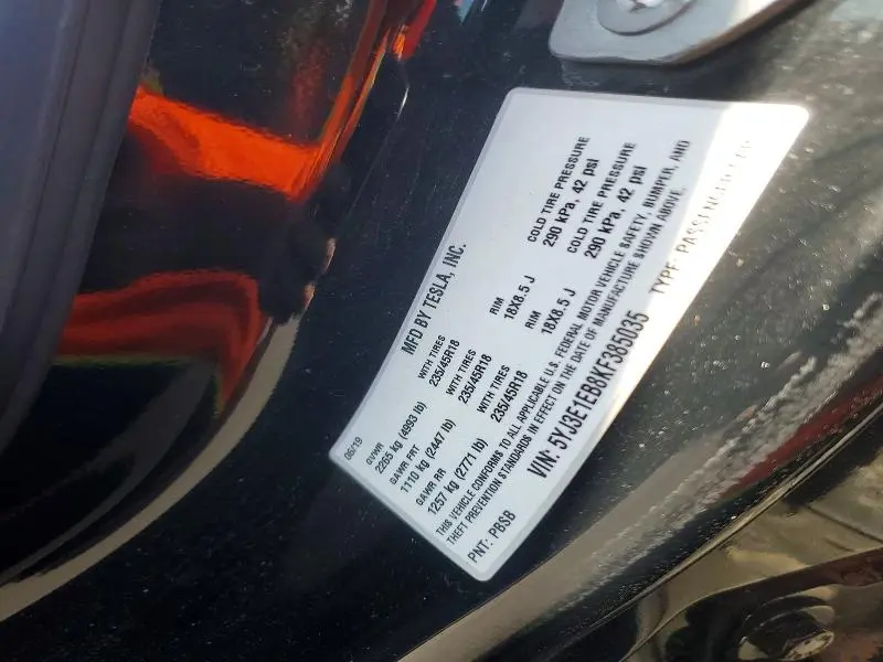 2019 TESLA MODEL 3   