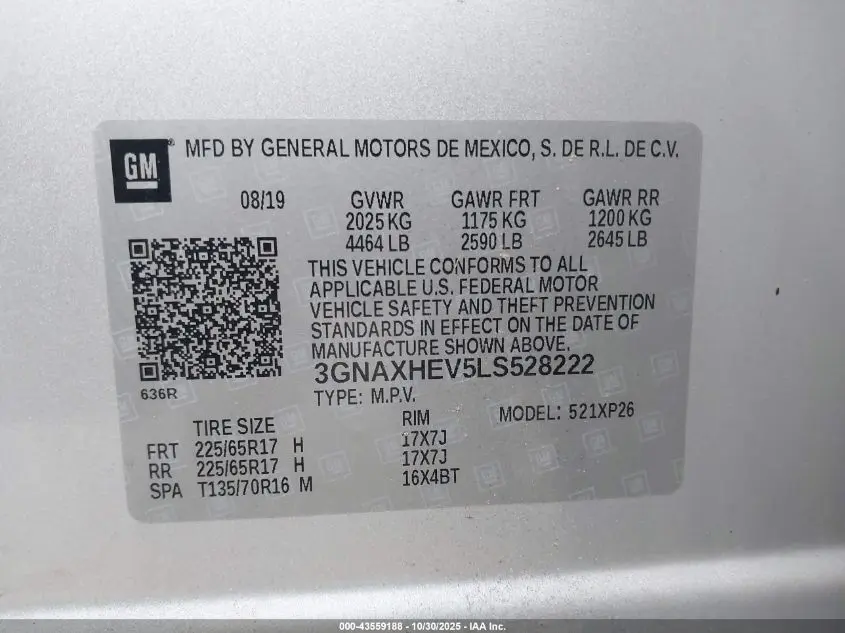 2020 CHEVROLET EQUINOX FWD LS