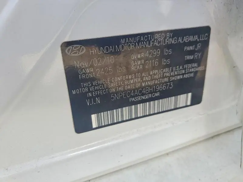 2011 HYUNDAI SONATA SE  