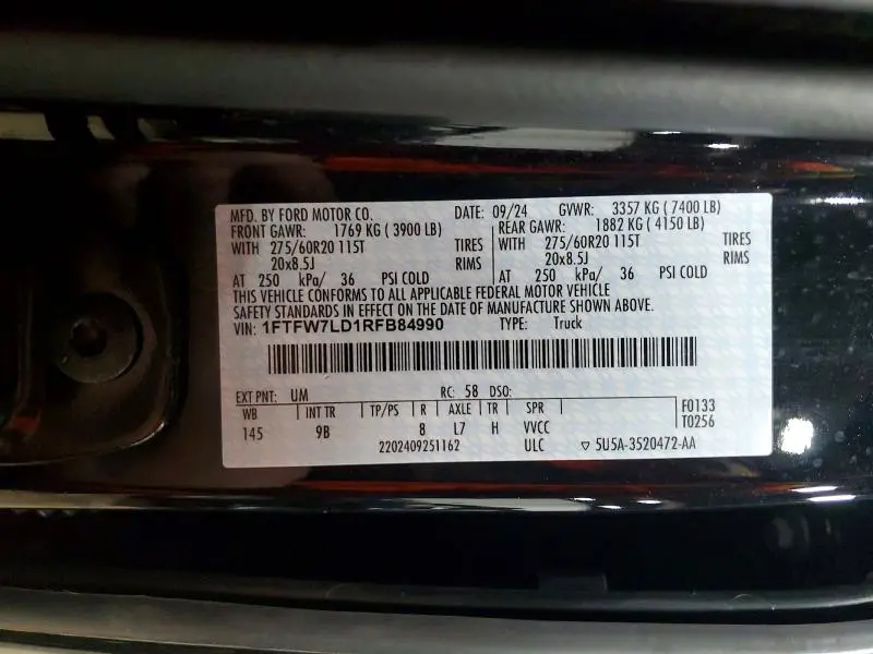 2024 FORD F150 PLATINUM  