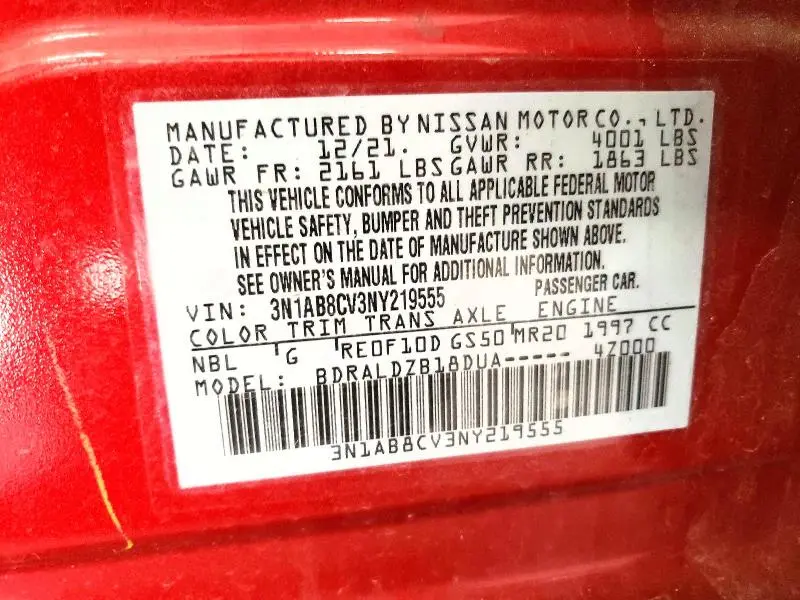 2022 NISSAN SENTRA SV  