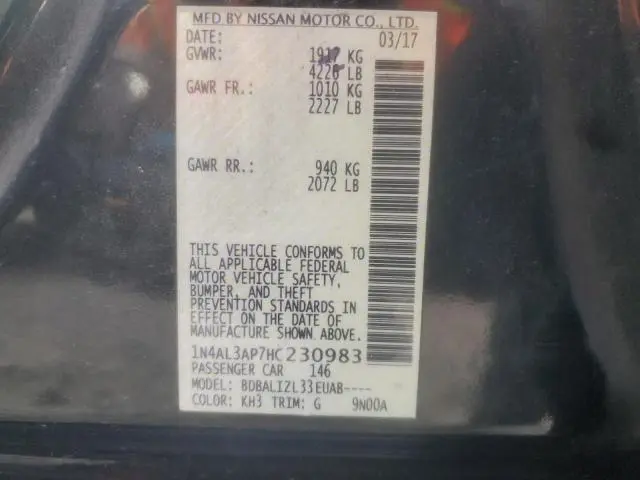 2017 NISSAN ALTIMA 2.5