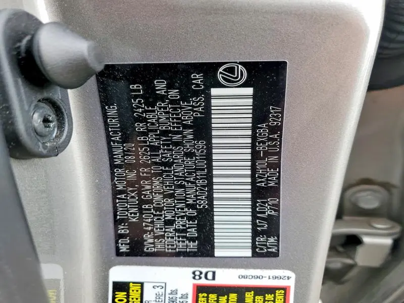 2020 LEXUS ES 300H BASE  