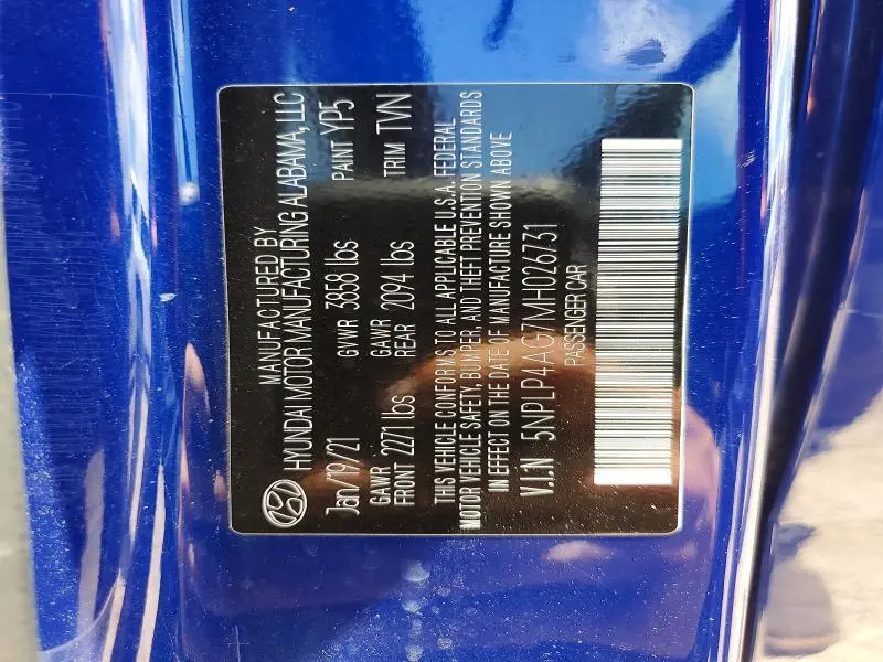 2021 HYUNDAI ELANTRA LIMITED  