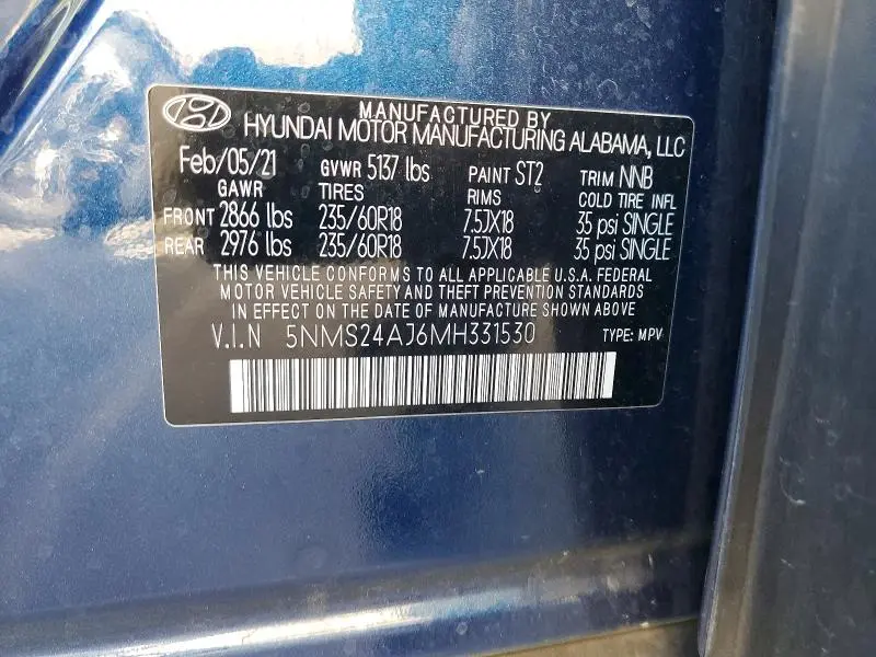 2021 HYUNDAI SANTA FE SEL  