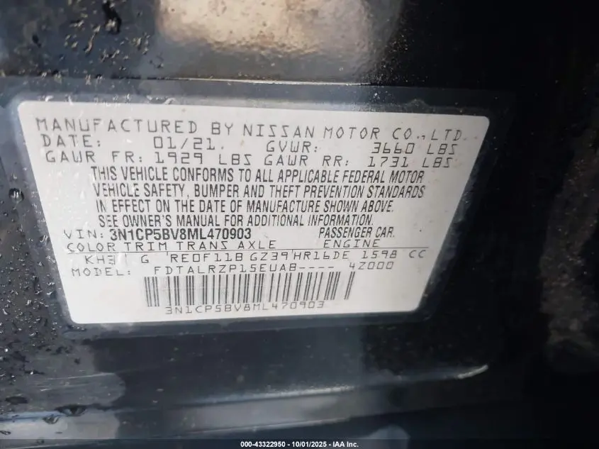 2021 NISSAN KICKS S XTRONIC CVT