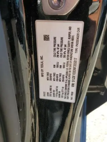 2022 TESLA MODEL 3   