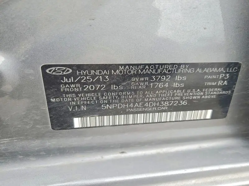 2013 HYUNDAI ELANTRA GLS  