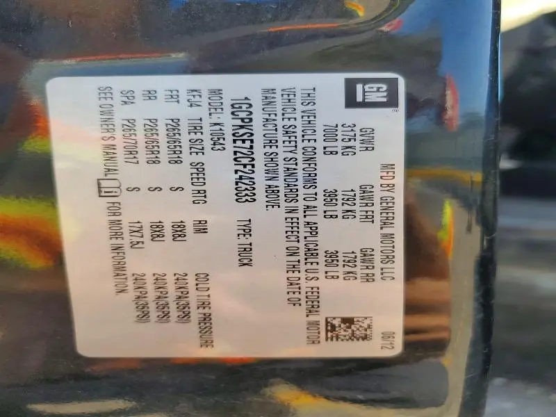 2012 CHEVROLET SILVERADO K1500 LT  