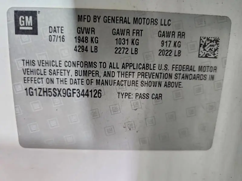 2016 CHEVROLET MALIBU PREMIER  