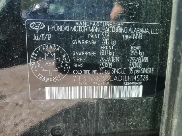 2020 HYUNDAI SANTA FE SEL  