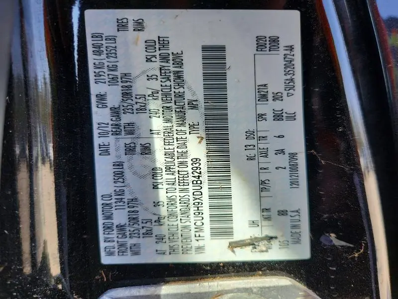 2013 FORD ESCAPE SEL  