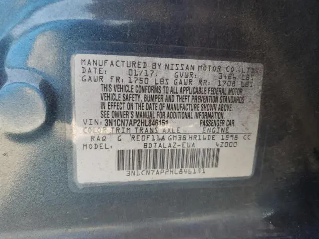 2017 NISSAN VERSA S  