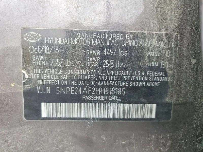 2017 HYUNDAI SONATA SE  