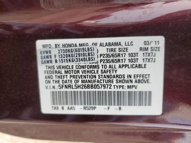 2011 HONDA ODYSSEY LX  