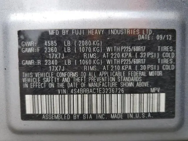 2014 SUBARU OUTBACK 2.5I  