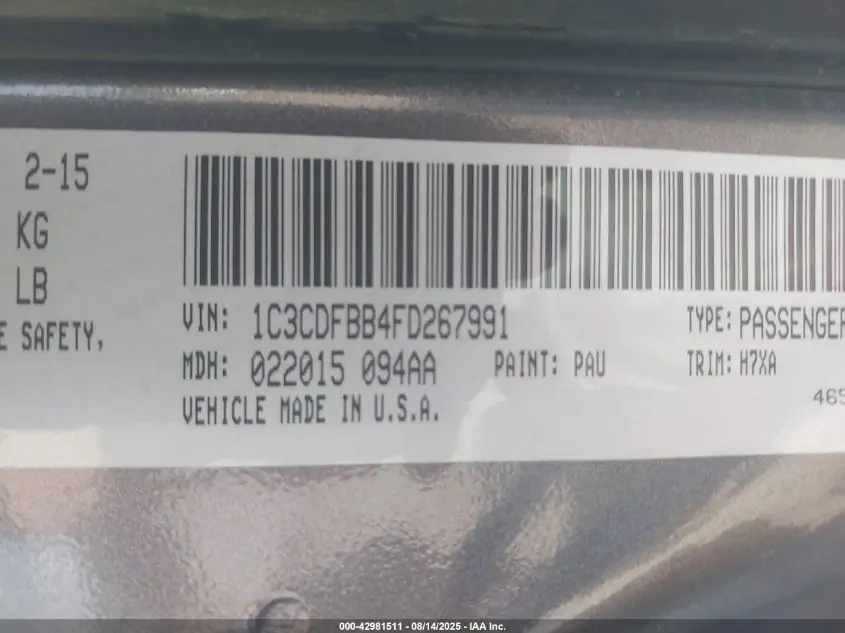 2015 DODGE DART SXT