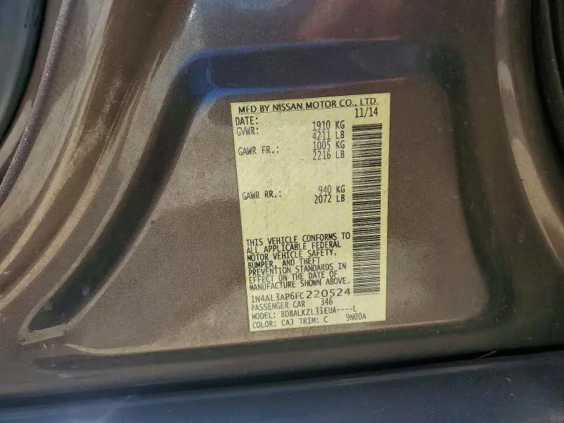 2015 NISSAN ALTIMA   