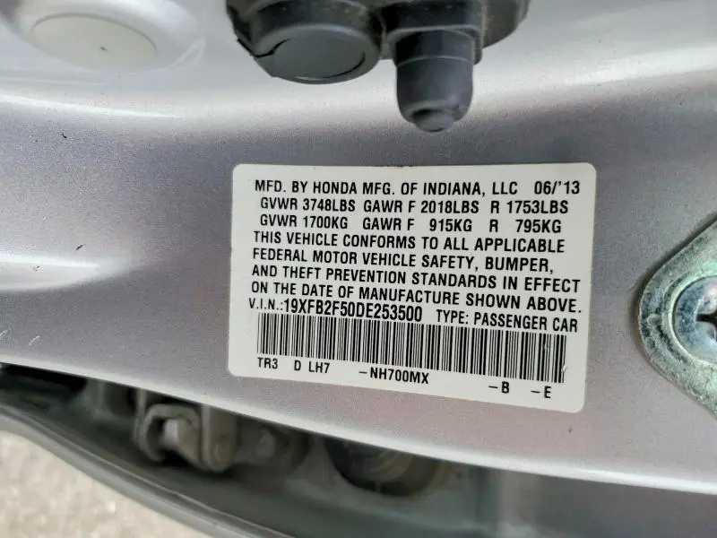 2013 HONDA CIVIC LX  