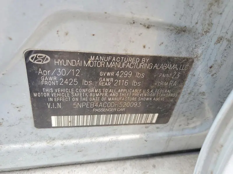 2013 HYUNDAI SONATA GLS  