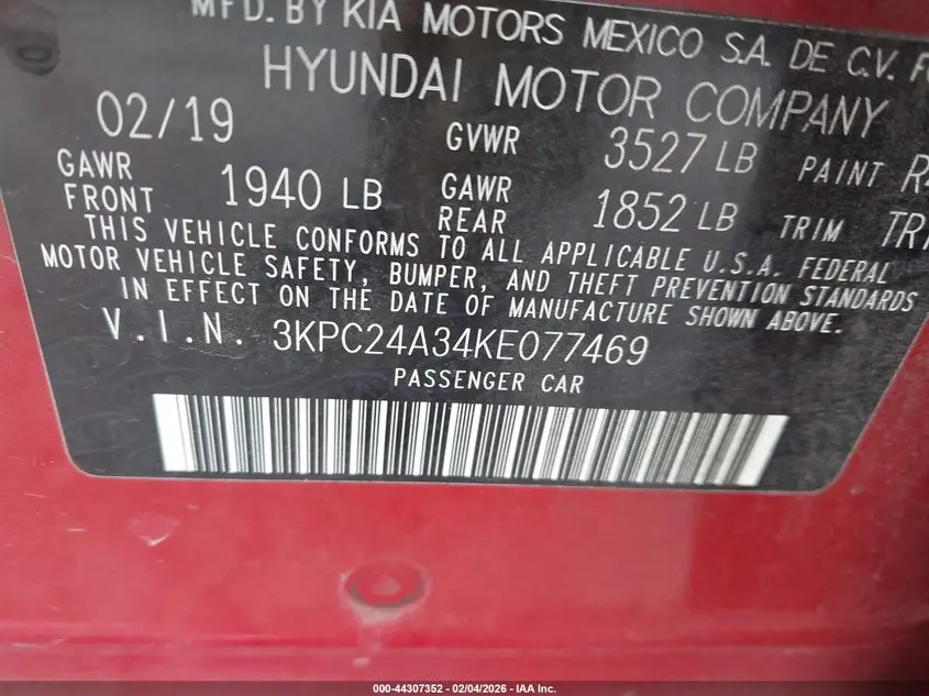 2019 HYUNDAI ACCENT SE