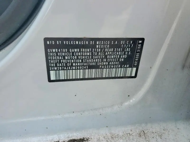 2018 VOLKSWAGEN JETTA S  