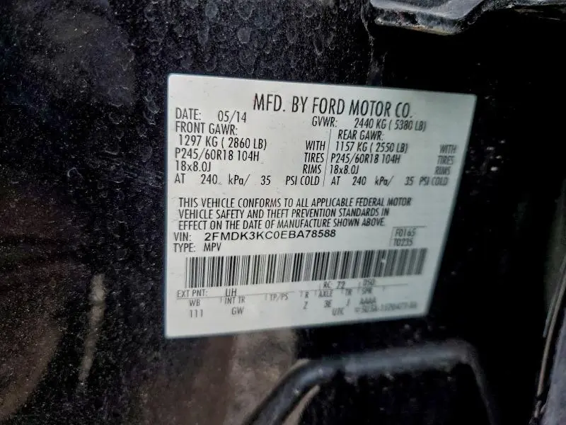 2014 FORD EDGE LIMITED  