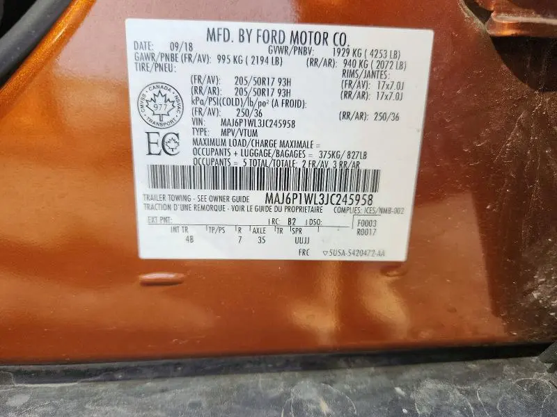 2018 FORD ECOSPORT TITANIUM  