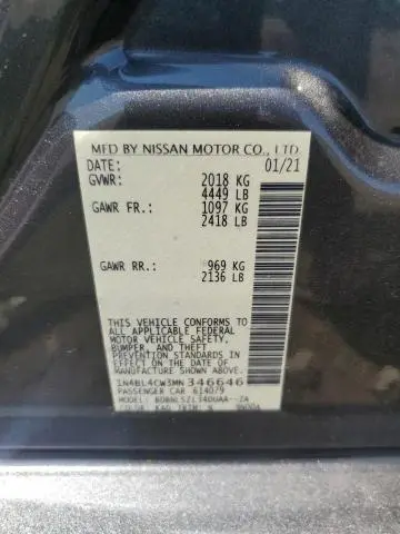 2021 NISSAN ALTIMA SR  