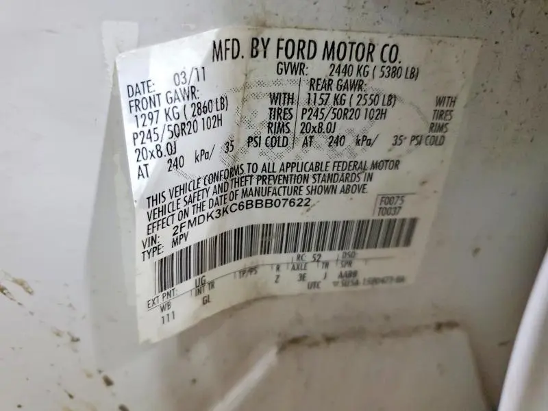 2011 FORD EDGE LIMITED  