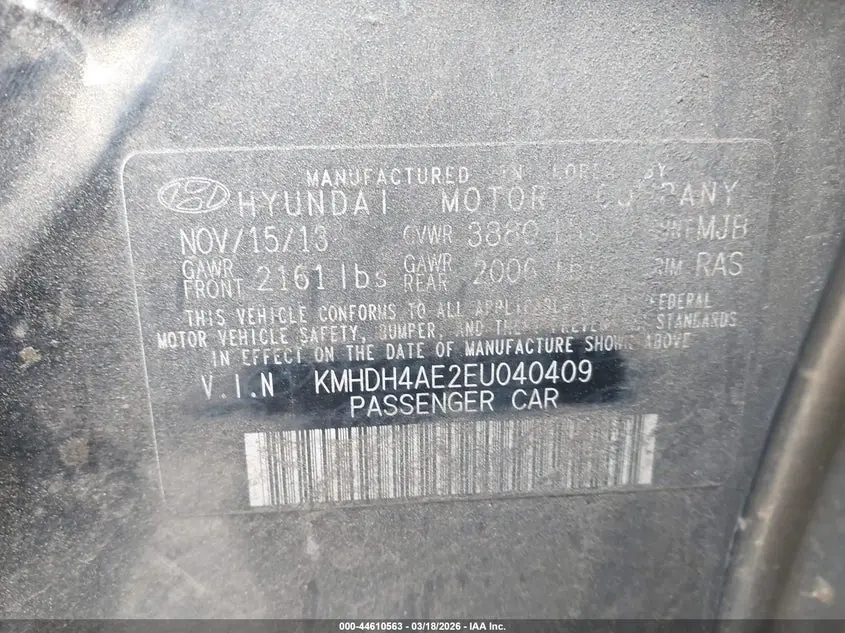 2014 HYUNDAI ELANTRA SE