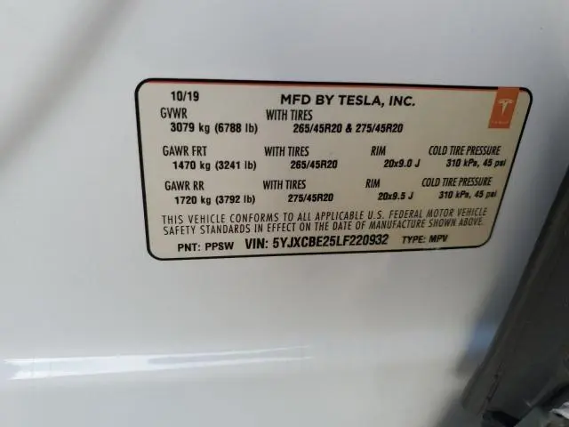 2020 TESLA MODEL X 