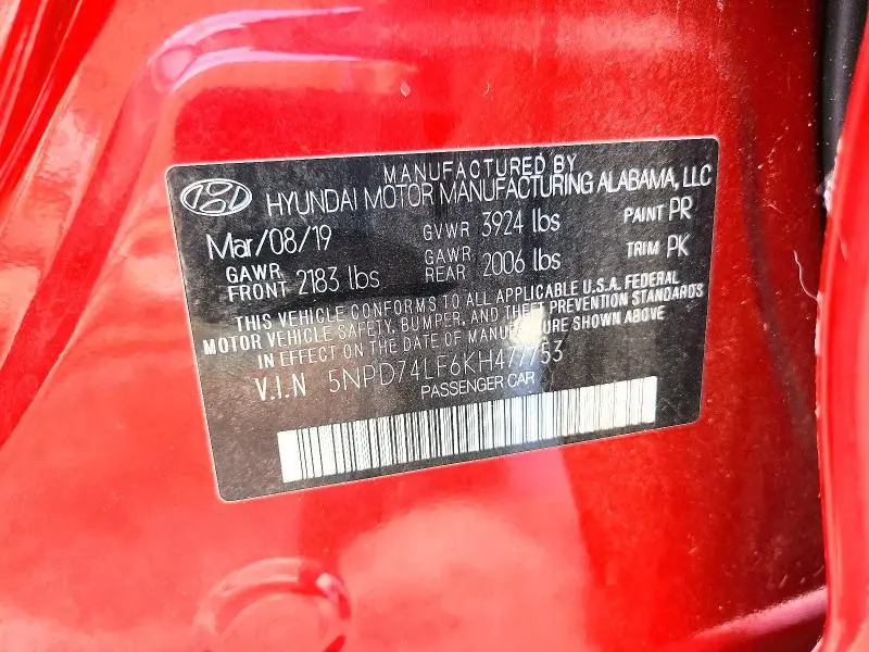 2019 HYUNDAI ELANTRA SE  