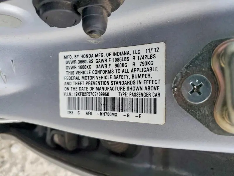 2012 HONDA CIVIC LX  