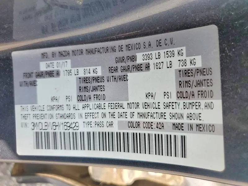 2017 TOYOTA YARIS IA BASE  