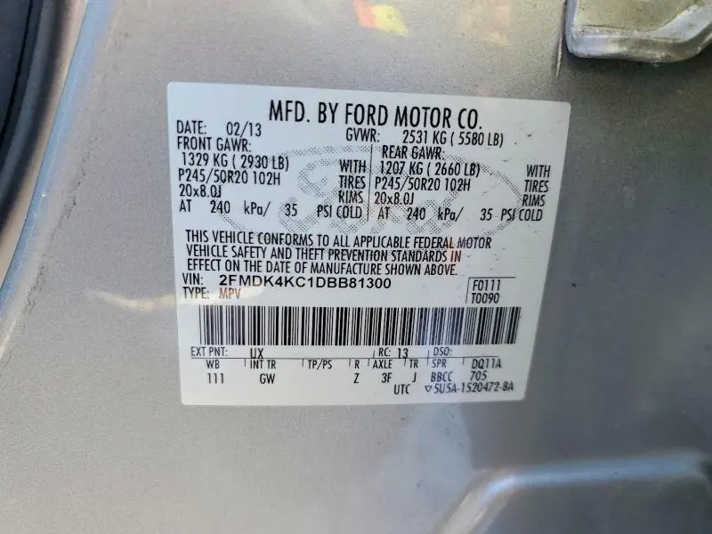 2013 FORD EDGE LIMITED  